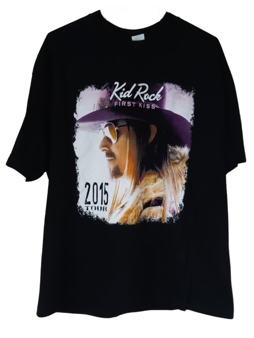 Men's XL Kid Rock 2015 First Kiss Tour with Journey T-Shirt on Black Background